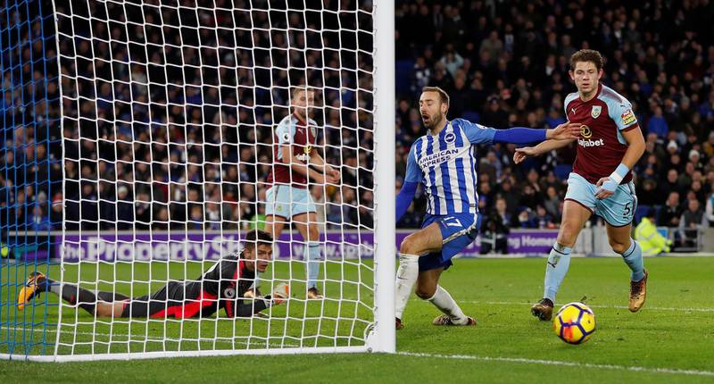 Soccer Football - Premier League - Brighton & Hove Albion vs Burnley - The American Express Community Stadium, Brighton, Britain - December 16, 2017   Brighton's Glenn Murray misses a chance to score    Action Images via Reuters/Paul Childs    EDITORIAL USE ONLY. No use with unauthorized audio, video, data, fixture lists, club/league logos or "live" services. Online in-match use limited to 75 images, no video emulation. No use in betting, games or single club/league/player publications.  Please contact your account representative for further details.
