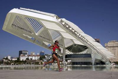 Gladys Tejeda of Peru competes in the women's marathon at the Rio Olympic Games. Indian runner OP Jaisha told local media she collapsed after the women’s marathon because Indian officials failed to provide refreshments at designated country stations during the race. Pilar Olivares / Reuters