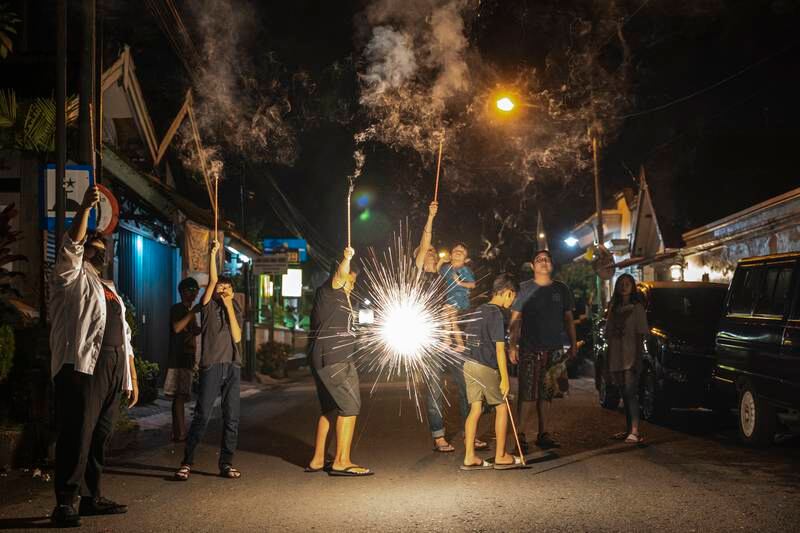 Fireworks in Yogyakarta, Indonesia. Getty