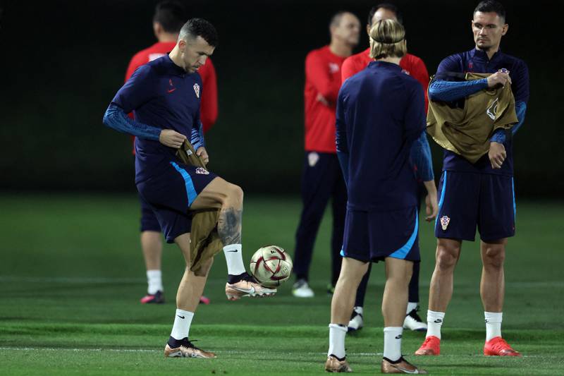 Croatia midfielder Ivan Perisic at training. AFP
