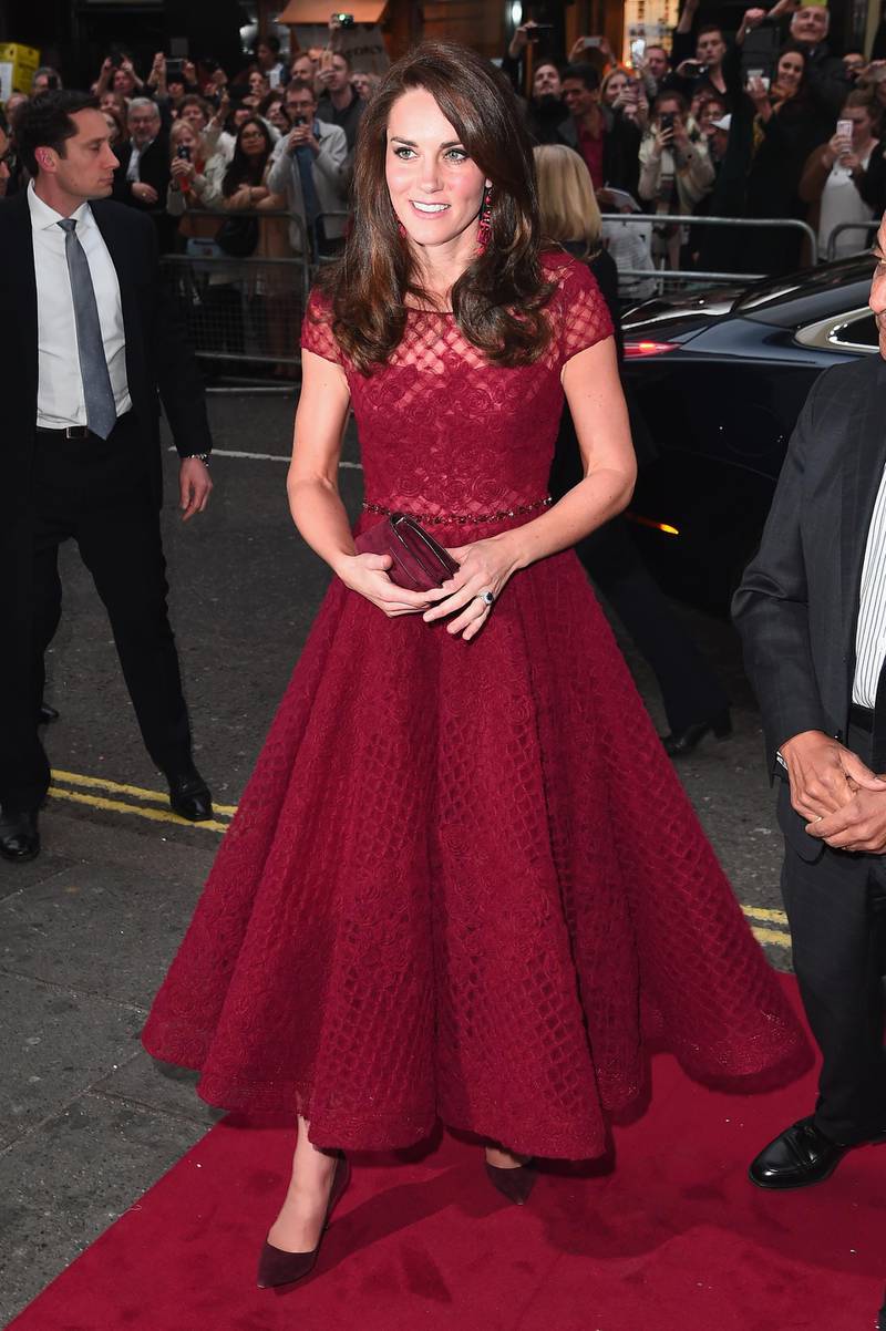LONDON, ENGLAND - APRIL 04:  Catherine, Duchess of Cambridge attends the opening night of "42nd Street" at Theatre Royal on April 4, 2017 in London, England.  The opening night is a fundraising event for the East Anglia Children's Hospice (EACH) of which the Duchess of Cambridge is Patron.  (Photo by Eamonn M. McCormack/Getty Images)