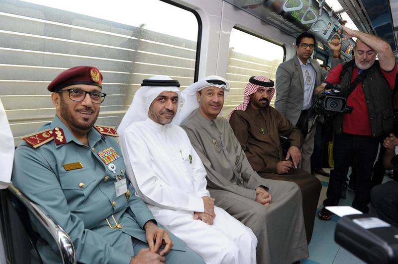 On Car Free Day in Dubai, many dignitaries used public transport rather than their own cars. Courtesy Dubai Municipality