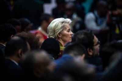 European Commission President Ursula von Der Leyen attends the opening session during the Africa Climate Summit 2023 at the Kenyatta International Convention Centre (KICC) in Nairobi. AFP