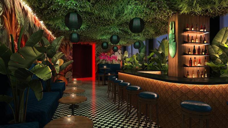 Dubai’s B018 The Sequel will feature two rooms – the main space and a smaller, tropical-themed cocktail bar. Supplied
