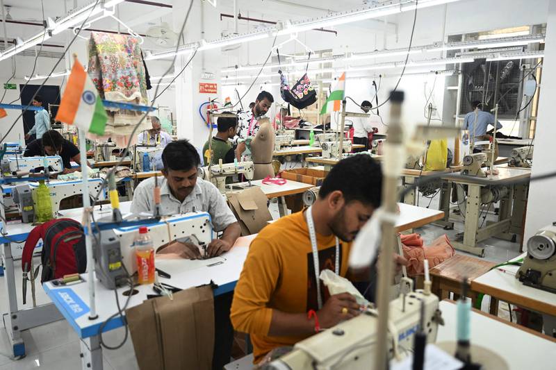 Dozens of designers, tailors and crafters in his workshop in New Delhi have worked to put together the collection