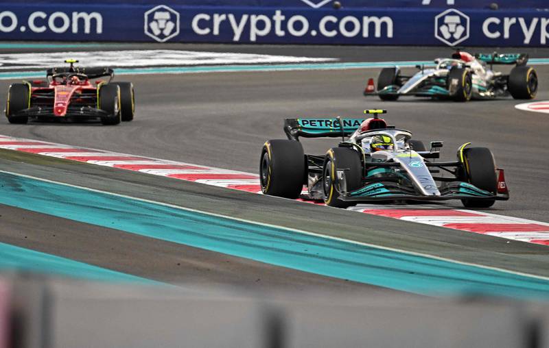 Lewis Hamilton drives during the Abu Dhabi Formula One Grand Prix at the Yas Marina Circuit. AFP