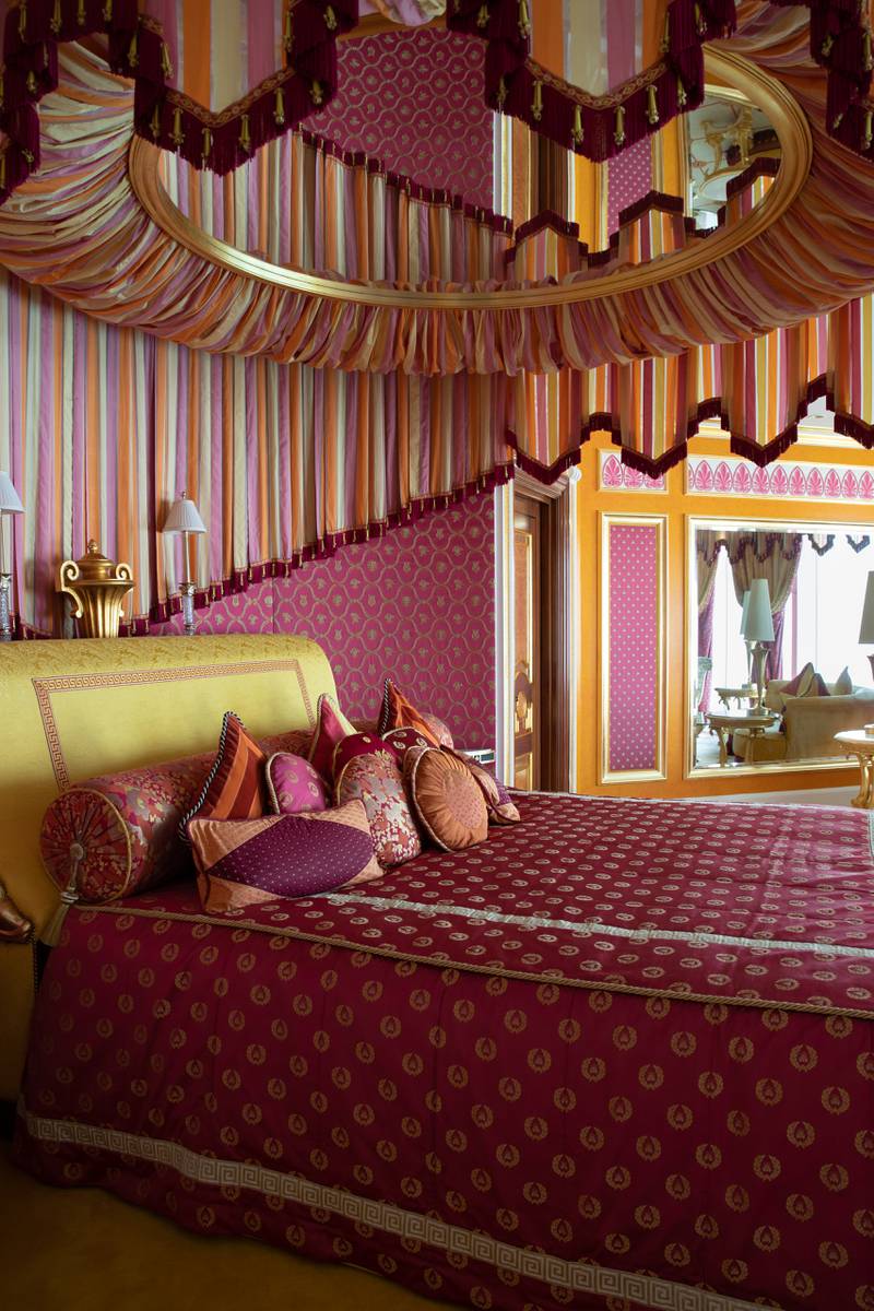 The bed in the Royal Suite's queen bedroom, complete with a mirror on the ceiling. Janice Rodrigues / The National