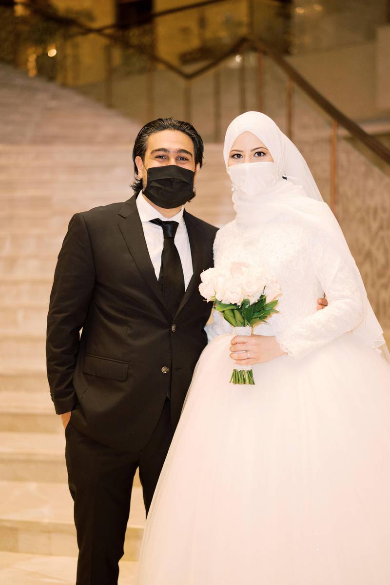 Sally Attar and her husband, Aoun Assaad, had a Zoom wedding followed by a photo shoot and intimate dinner. Photo: Joem Aldea Weddings