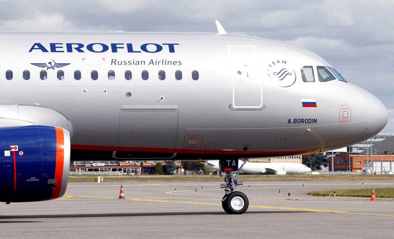 Russia's flagship airline Aeroflot livery on an Airbus A320-200. Reuters