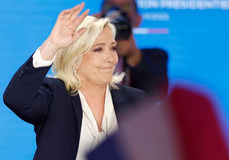 National Rally party candidate Marine Le Pen was defeated after centre ground voters formed a united front to keep the extreme right out of office. EPA.