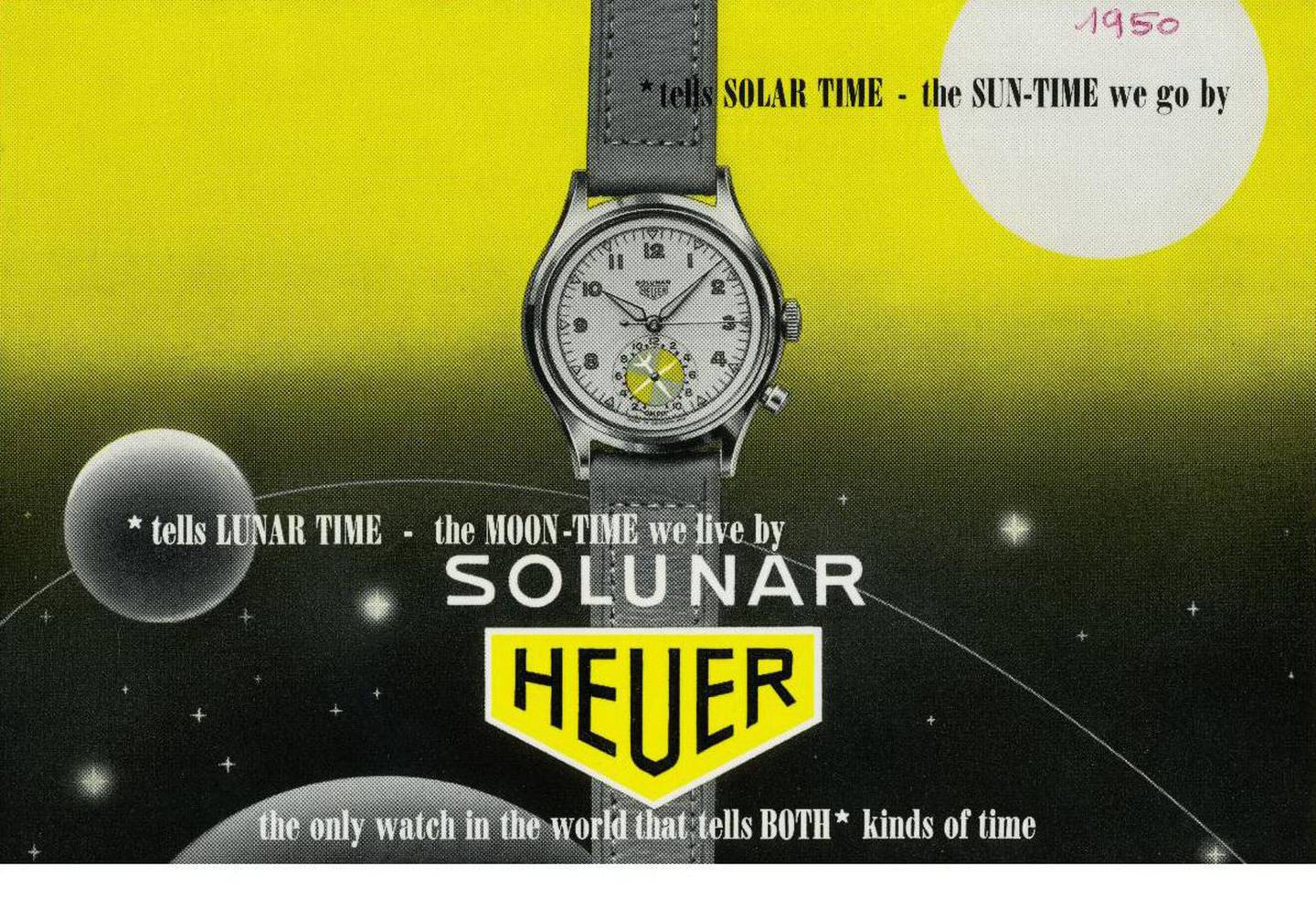 Poster for the TAG Heuer 1950 Solunar watch. Courtesy TAG Heuer