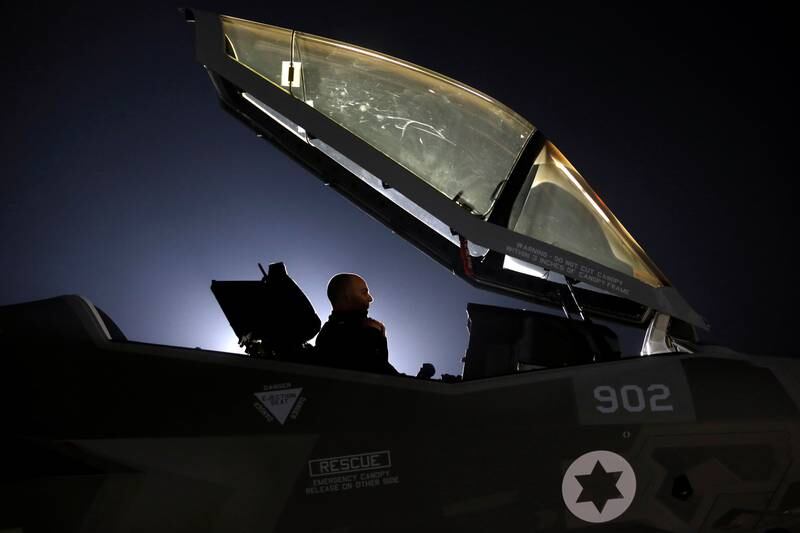 An Israeli pilot in an F-35 fighter jet at Nevatim air base. Reuters