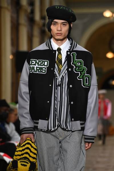 Louis Vuitton Tiger Grey Varsity Jacket Coat Outwear - Shop trending  fashion in USA and EU