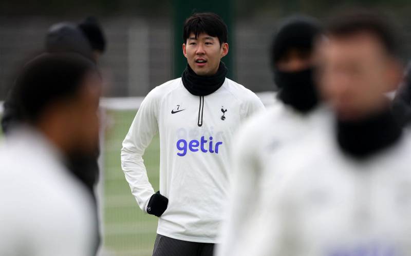 Tottenham Hotspur's South Korean striker Son Heung-min attends a team training session. AFP