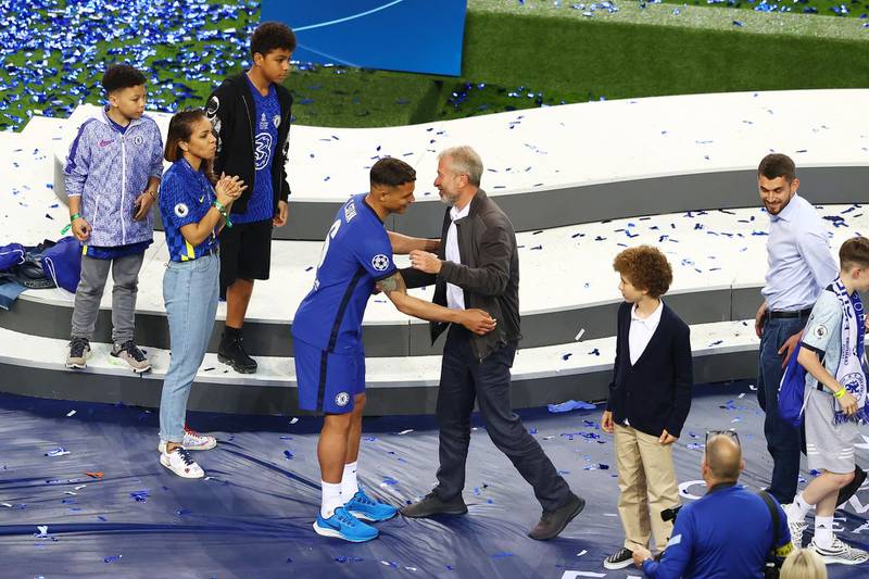 Chelsea owner Roman Abramovich with Thiago Silva after winning  the Uefa Champions League. Getty Images