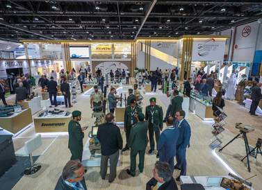 Visitors at the Atrium show area at Idex. Victor Besa/The National 