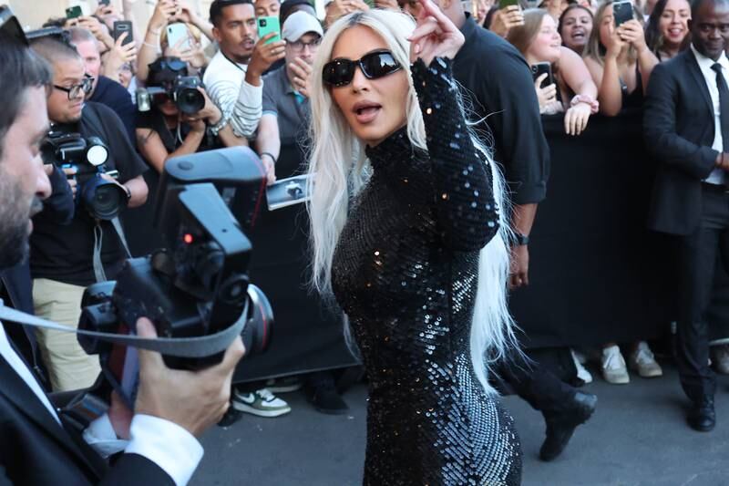 Kim Kardashian attends Balenciaga Dinner at Hotel de la Marine in Paris. Getty Images