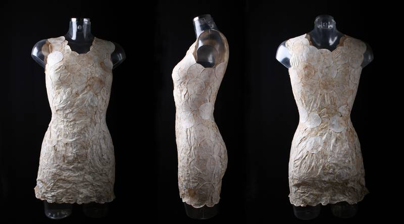 'Mushroom dress' created by Dutch textile designer Aniele Hoitink. Courtesy Aniela Hoitink / Neffa