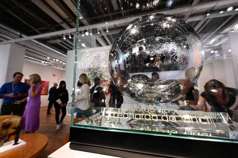 American artist Jeff Koons's 'Moon Phase, Leonardo da Vinci' (2022). AFP