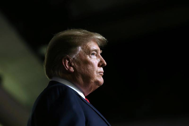 U.S. President Donald Trump pauses during a rally at El Paso County Coliseum in El Paso, Texas, U.S., February 11, 2019. REUTERS/Leah Millis