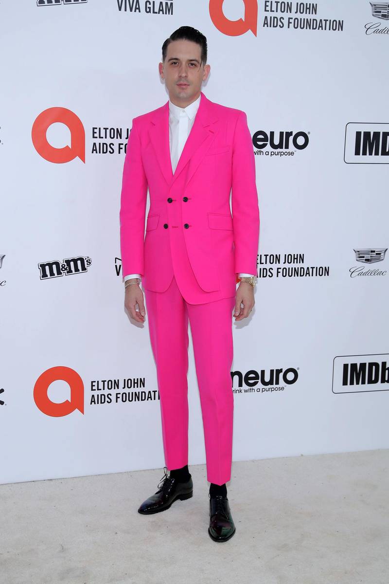 G-Eazy arrives at the 2020 Elton John Aids Foundation Oscar Viewing Party on February 9, 2020, in California. AFP