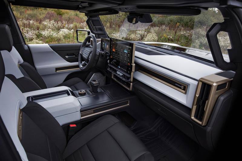 The GMC HUMMER EV’s design visually communicates extreme capability, reinforced with rugged architectural details that are delivered with a premium, well-executed and appointed interior. Courtesy General Motors