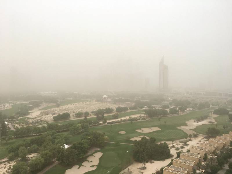 Haze hangs over Dubai. Antonie Robertson / The National