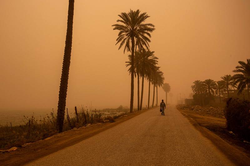 A sand storm in the southern port city of Basra. Iraq is taking steps to assess and address its water problems. AFP
