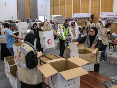 Thousands turn out in Abu Dhabi and Dubai to pack Turkey-Syria earthquake relief aid