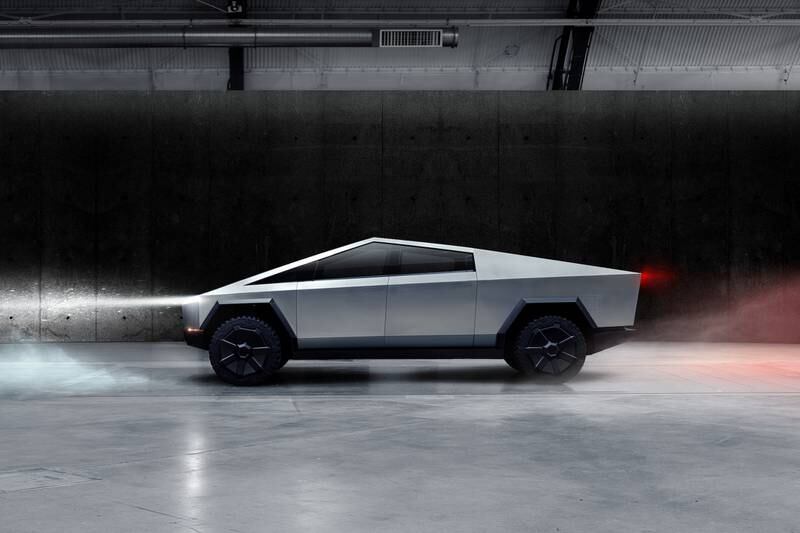 The Cybertruck, Tesla's first electric pickup truck, is seen in this undated handout picture released by the company. Tesla/Handout via REUTERS. THIS IMAGE HAS BEEN SUPPLIED BY A THIRD PARTY. NO RESALES. NO ARCHIVES