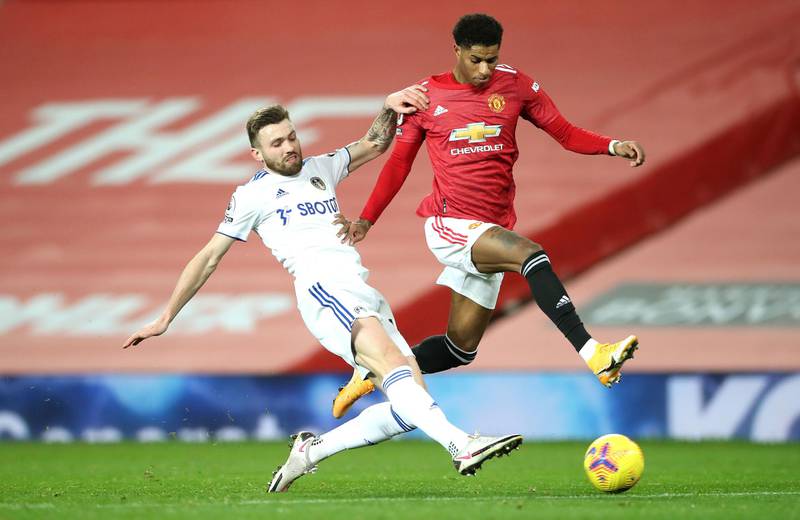 Stuart Dallas – 6. Tasked with marking the lively Marcus Rashford which limited his attacking contributions, though he made a painful scoreline look a little more respectable with super strike that nestled into de Gea’s top-left corner. PA