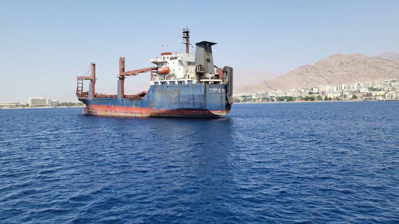 The Flower of Sea moored in Aqaba waters. The National