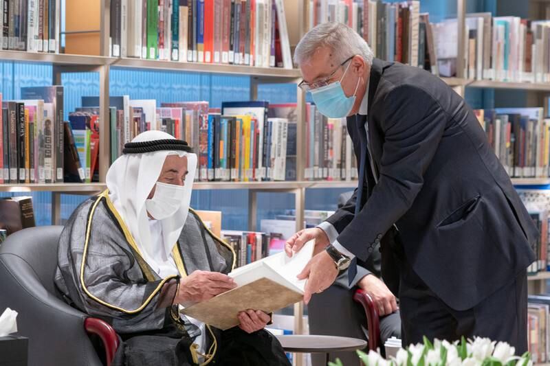 Sharjah Ruler Sheikh Dr Sultan bin Muhammad Al Qasimi inaugurates the exhibition A Window to the Soul ... Gibran Khalil Gibran, at the emirate's House of Wisdom in 2021. Photo: Wam