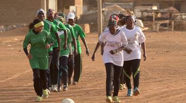 ‘Khartoum Offside’ tells the story of female footballers who dream of playing in the Women’s World Cup. Courtesy Marwa Zein