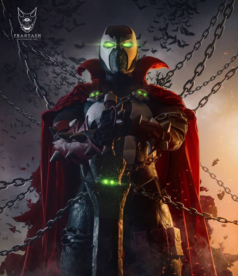 Mohammed Haroon cosplays as anti-hero character Spawn. 