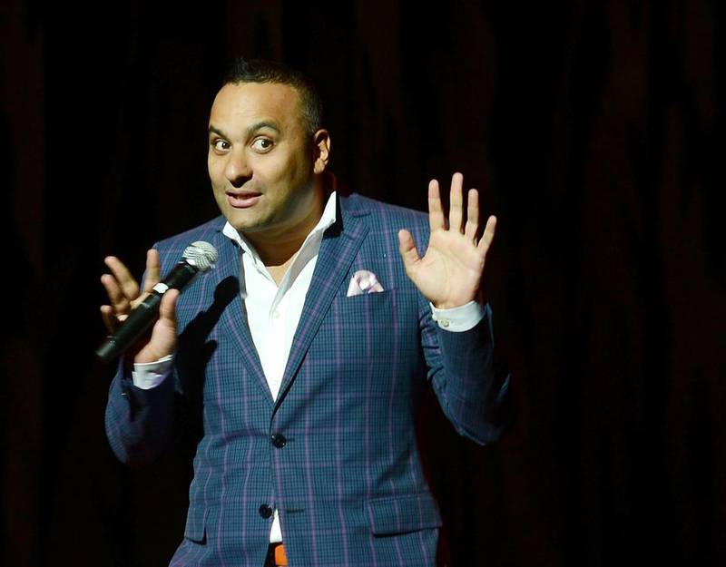 LAS VEGAS, NV - AUGUST 24:  Comedian Russell Peters performs live at the Pearl concert theater at Palms Casino Resort on August 24, 2013 in Las Vegas, Nevada.  (Photo by Denise Truscello/WireImage)