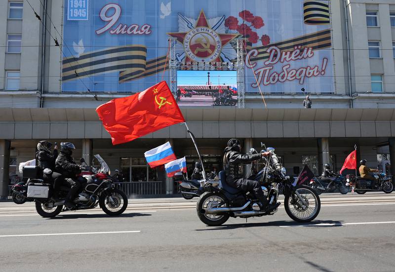 Bikers take part in a parade in Kaliningrad on May 9 last year. Victory Day marks the anniversary of the Soviet Union's victory over Nazi Germany in the Second World War. Reuters