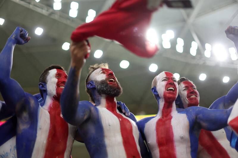 Costa Rica fans inside the stadium before the group E match. Little did they know what was to come. Reuters