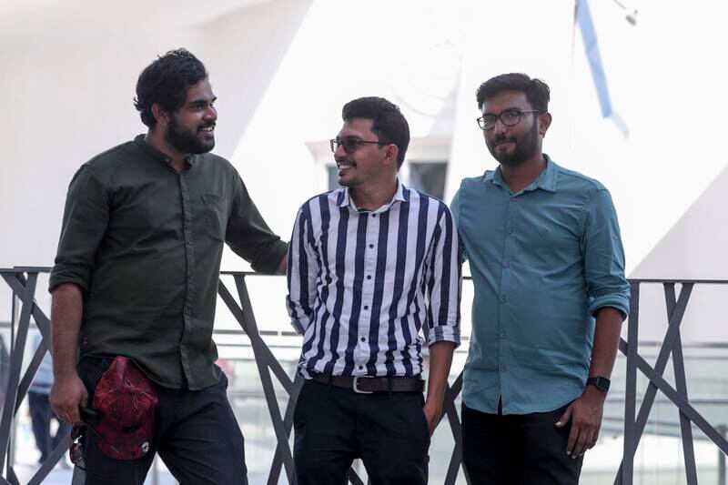 Friends Raphel, Ashish Nair and Mujeeb Rahman check out the sights.