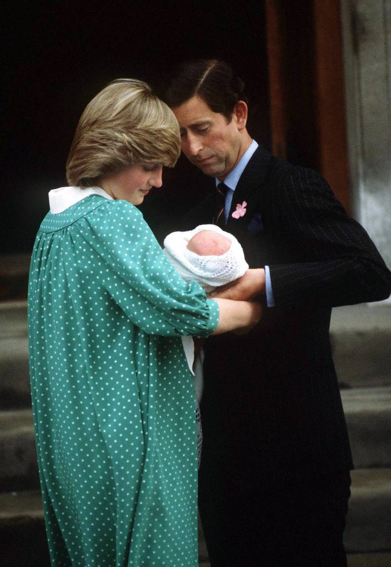 The former Prince and Princess of Wales with their newborn son Prince William in 1982. Photo: Jon Hoffman / Princess Diana Archive / Getty Images