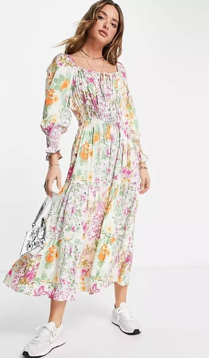 With its whimsical pink and orange floral print, this easy piece by YAS ticks all the nap dress-style boxes; Dh420, YAS at asos.com. Photo: YAS