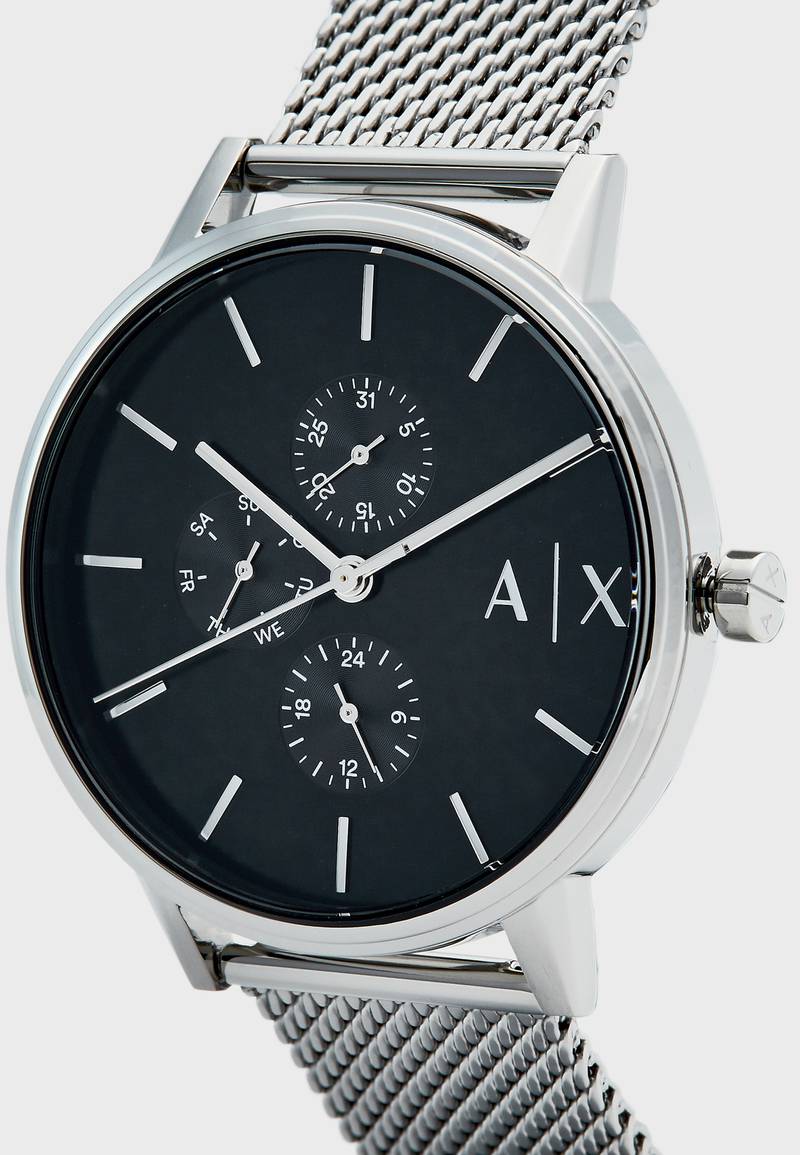 Cayde steel watch, Dh683, by Armani Exchange, available on Namshi. Photo: Namshi