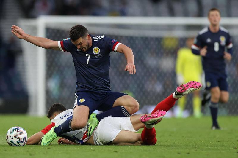 John McGinn – 8 One of Scotland’s best performers, the midfield maestro showed great pressing as well as some key forward passes. His ability to turn players was on show, but his team’s performance didn’t match his. AFP