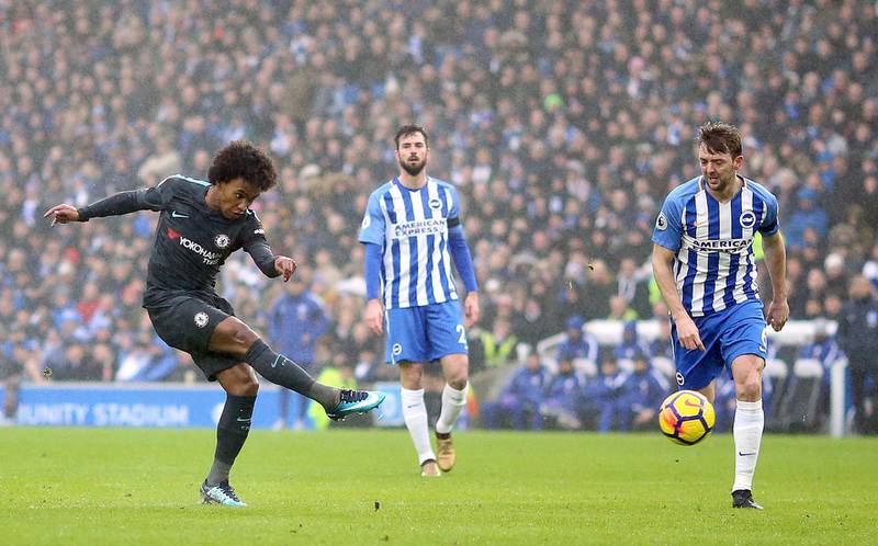 Right midfield: Willian (Chelsea) – Combined superbly with Eden Hazard, scored and suggested he should have been playing more often with his display at Brighton. Gareth Fuller / AP Photo