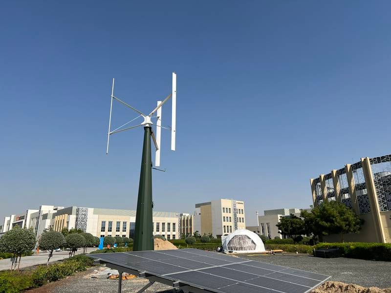 Innovations in climate technology, such as vertical axis wind turbines, have made wind energy more feasible in the UAE. Cody Combs / The National