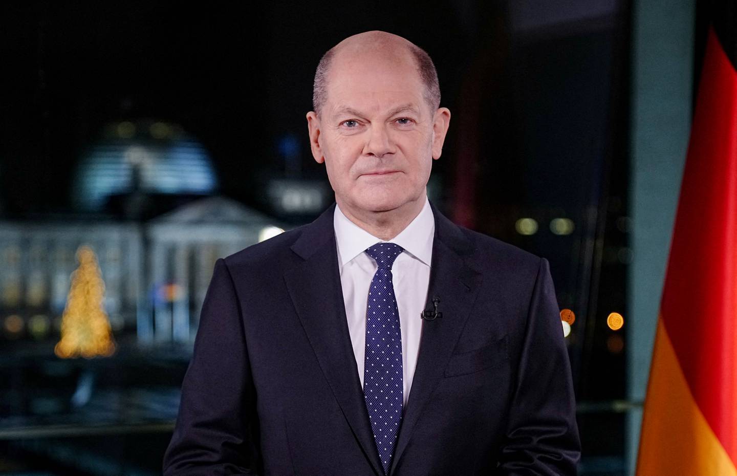 German Chancellor Olaf Scholz gave his first New Year's Eve address since taking office. Reuters
