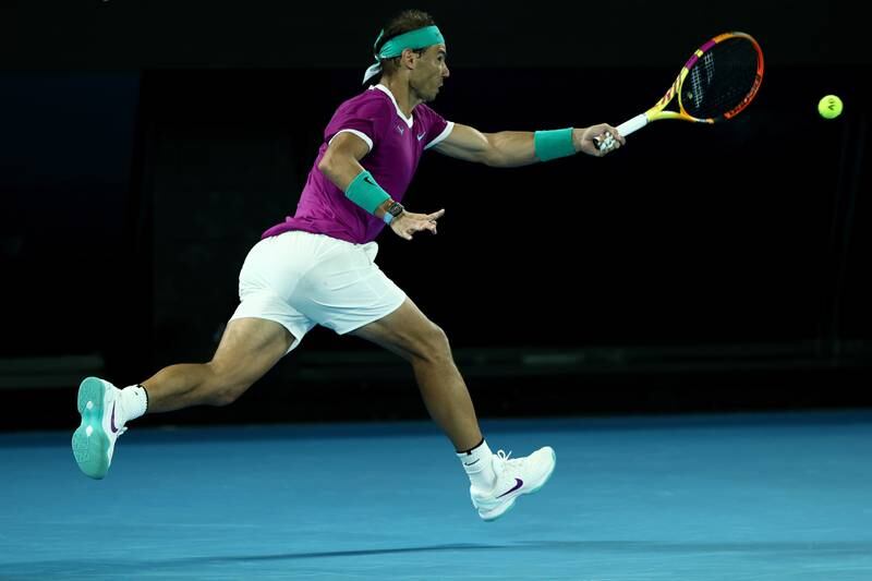 Spain's Rafael Nadal during the semi-final against Matteo Berrettini of Italy during the Australian Open at Melbourne Park on Friday. Getty