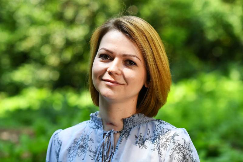 Yulia Skripal, who was poisoned in Salisbury along with her father, Russian spy Sergei Skripal, speaks to media representatives in London, on  May 23, 2018.   The daughter of Russian spy Sergei Skripal, Yulia Skripal has said that  she wants to return to her country "in the longer term", despite being poisoned with a nerve agent, according to news reports. / AFP / POOL / DYLAN MARTINEZ
