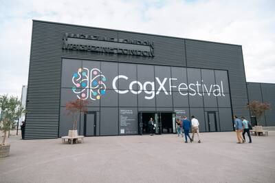 Entrance to the CogX Festival in London. Courtesy CogX