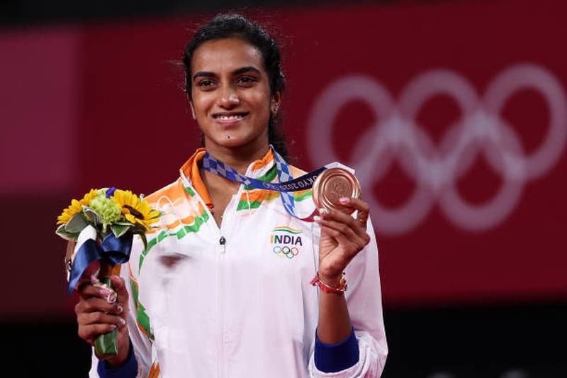 PV Sindhu of India won the women’s singles badminton bronze in the Tokyo 2020 Olympic Games at Musashino Forest Sport Plaza.